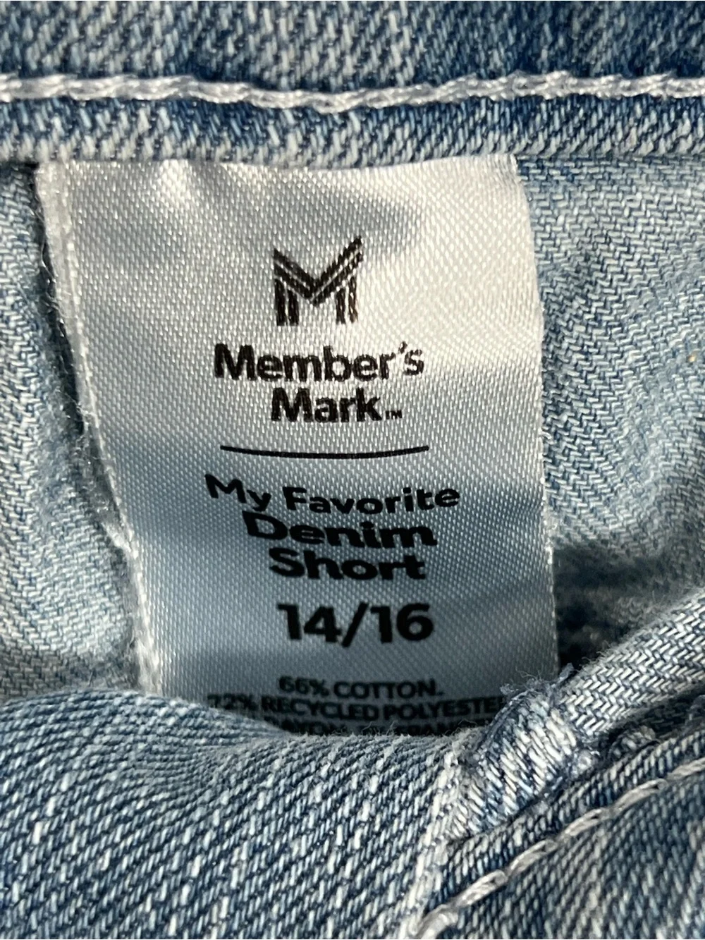 Girls' Light Blue Denim Butterfly Shorts